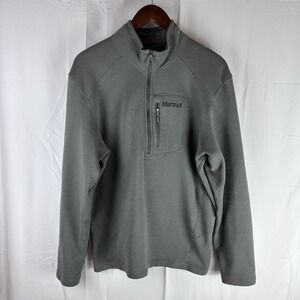 Marmot‎ Sweater Mens XL Gray Knit 1/4 Zip Sweatshirt Pullover Fleece E71100